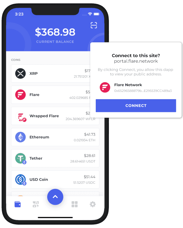 Screenshot from the Bifrost Wallet mobile application.